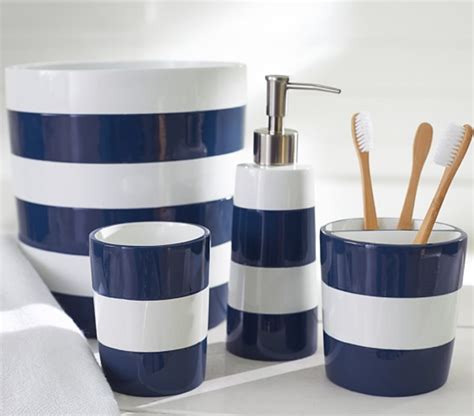 navy blue bathroom accessory sets.